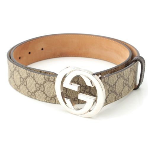 グッチ GGインターロッキング GGスプリーム ベルト 411924 ブラウン