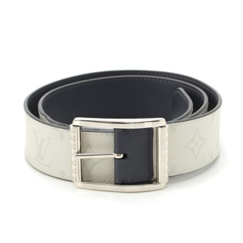 ルイヴィトン レザー モノグラム サンチュール リヴェルソ ベルト M0003 ライトグレー 90/36