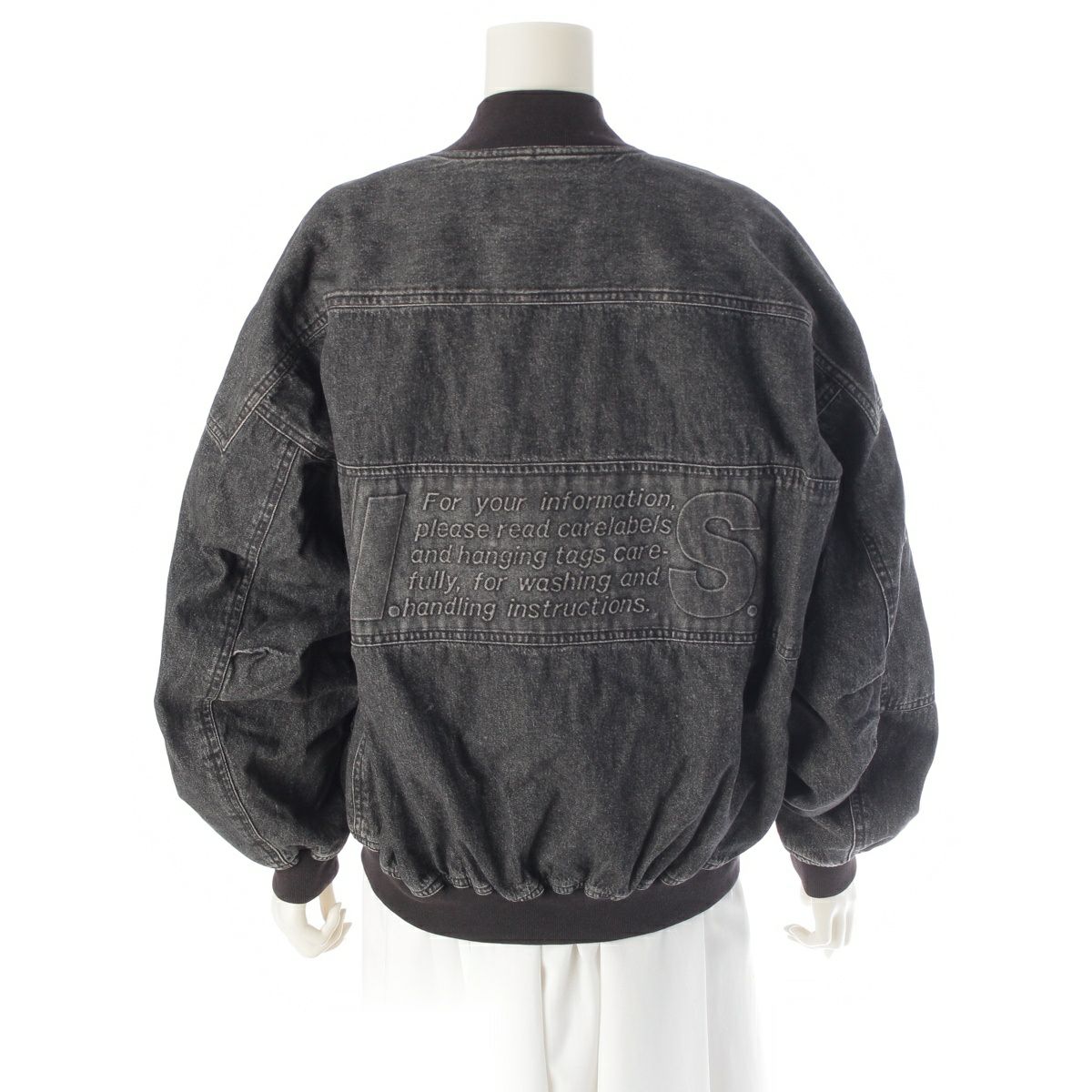 イッセイミヤケ 80s 89年 I.S イッセイスポーツ コットン ロゴエンボス デニム ジャケット ブルゾン RG31629 ダークインディゴ 9