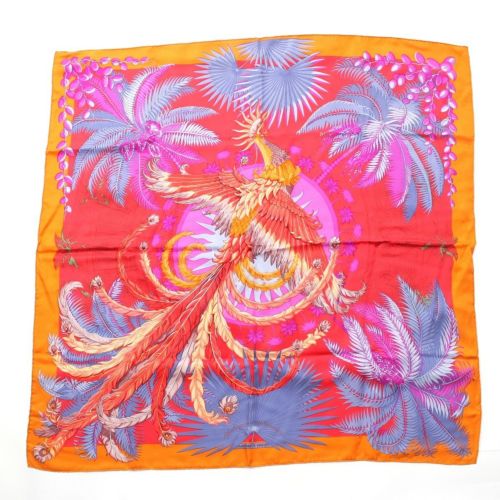 エルメス シルク カレ90 不死鳥の神話 スカーフ レッド系