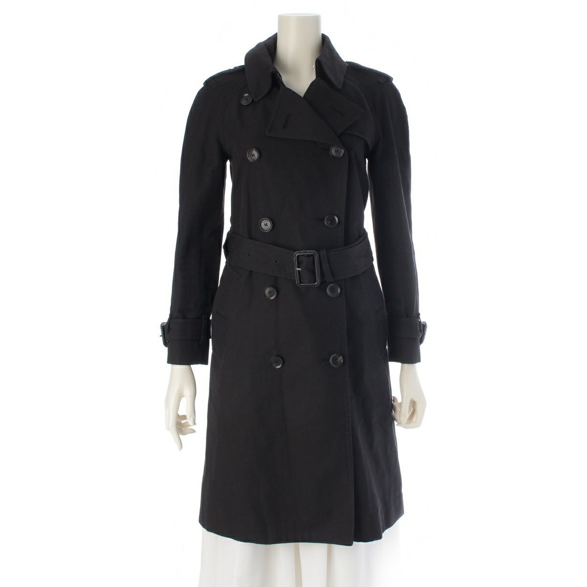 グッチ 2014 コットンツイル 総柄 ベルト付き 内ポケット トレンチコート 354409 ブラック 36