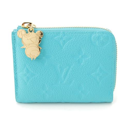 ルイヴィトン 村上隆 ポルトフォイユ・ノア カーフ コンパクトウォレット カード コインケース L字ファスナー M13801 カビラブルー M