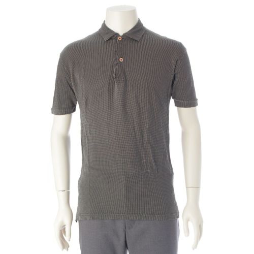 アルマーニ 80s ヴィンテージ 半袖 ポロシャツ トップス ブラック ホワイト S