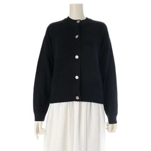 エルメス 26SS カシミヤ Hリフト 長袖 カーディガン 6E2721D12 ブラック 32