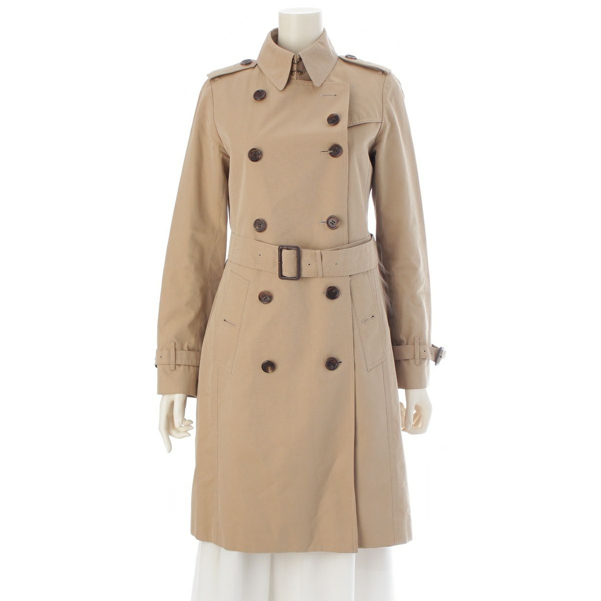 バーバリー ロンドン コットン ライナー付 裏地チェック トレンチコート B1A89-100-51 ベージュ 36