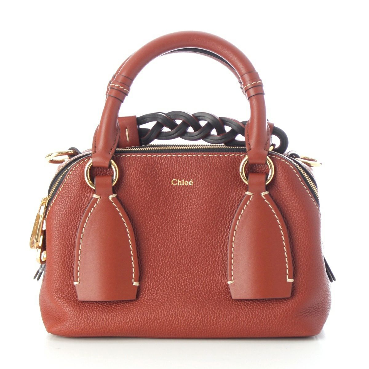 クロエ レザー ダリア ミニ 2WAY ハンドバッグ ブラウン系