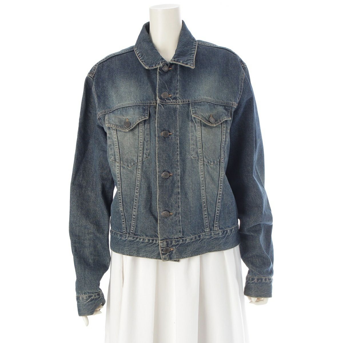 グッチ シェリーライン コットン サード デニムジャケット インディゴ 50