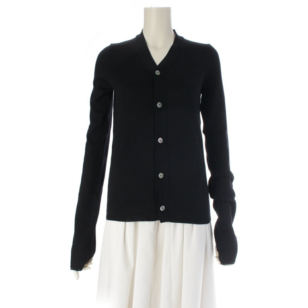 コムデギャルソン ウール ロングスリーブ カーディガン GN-N017 ブラック XS