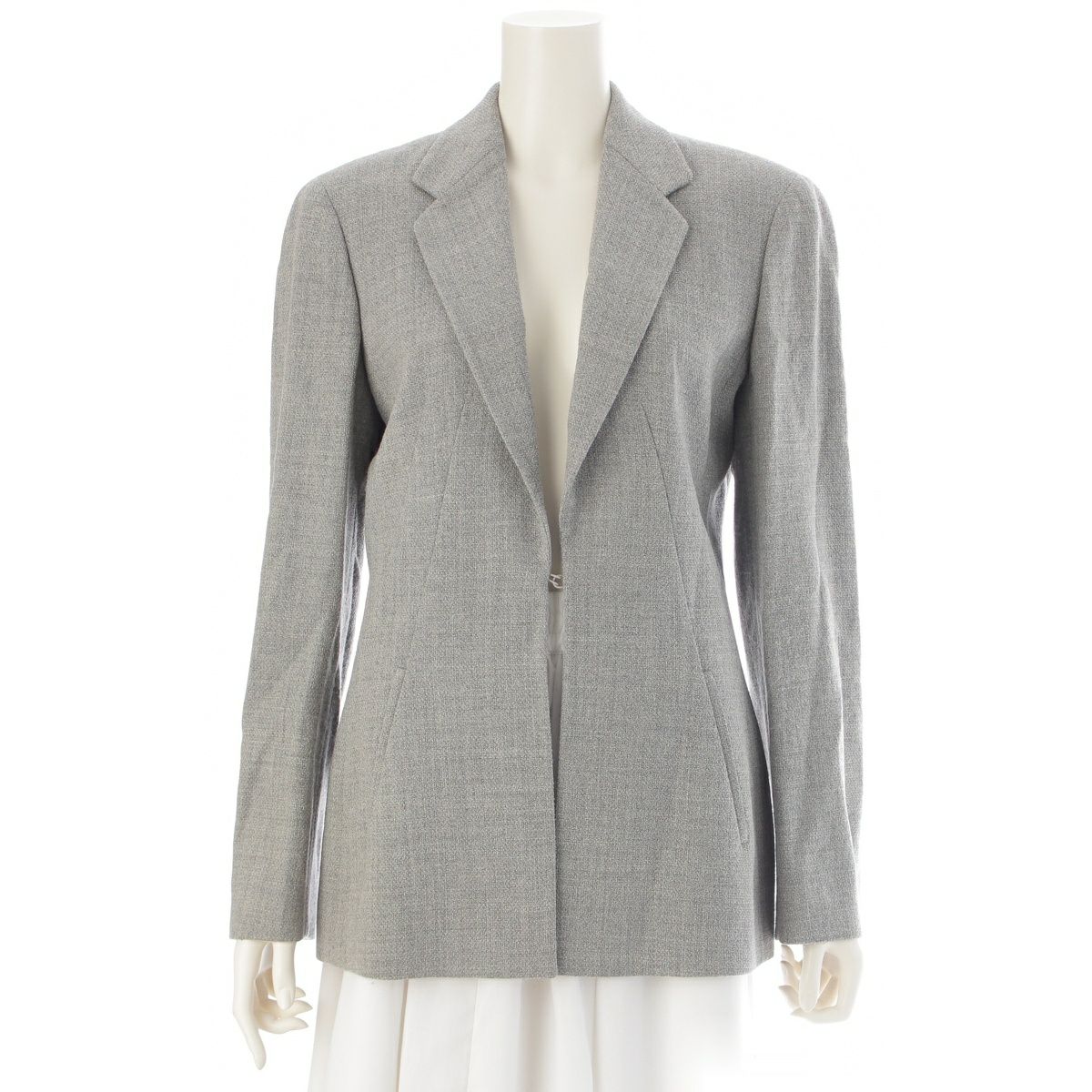 ジョルジオアルマーニ 1999 90s ウール バイアスカット フックデザイン テーラードジャケット グレー 42