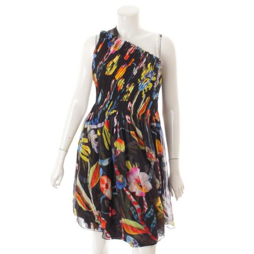 ジョルジオ アルマーニ(Giorgio Armani) 17年 フラワー ワンピース ドレス ビスチェ 花柄 ブラック 38