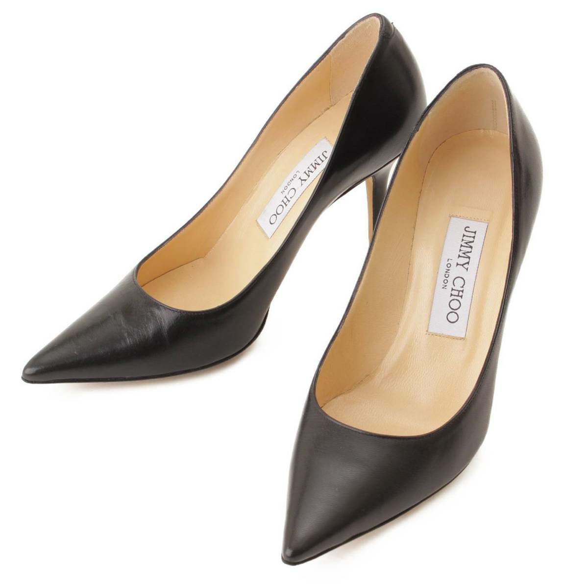 ✨美品✨JIMMY CHOO ジミーチュウ パンプス ヒール レザー ブラック ジミーチュウ(Jimmy Choo) ROMY レザー ポインテッドトゥ