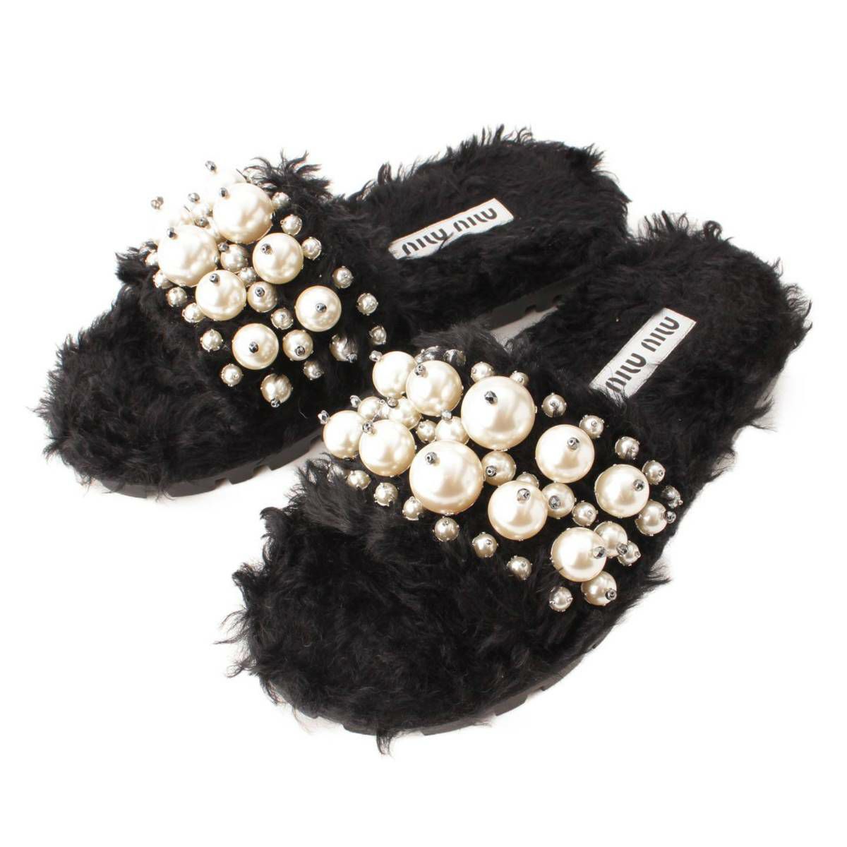 中古・古着通販】MIU MIU (ミュウミュウ) ビジュー付フラット