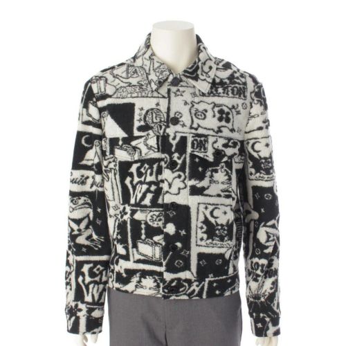 ルイヴィトン メンズ 23SS LVコミックス トラッカー ジャケット 1AB5DK ブラック×ホワイト M