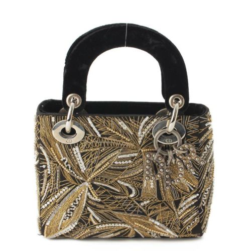 クリスチャンディオール Christian Dior 　ジャック･ピアソン レディディオール ミニ 2WAYショルダーバッグ ブラック×ゴールド