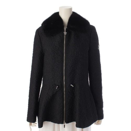 モンクレール Moncler 16年 TRILLE ミンクファー ジップアップ ジャケット アウター ブラック 2