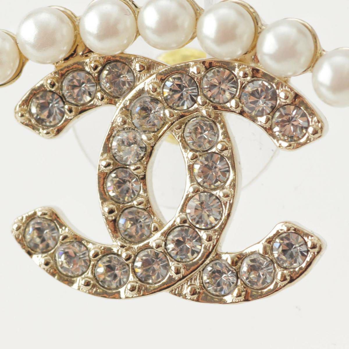 シャネル Chanel B22B ココマーク ラインストーン パール フープ