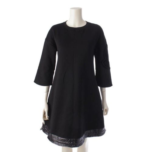 モンクレール Moncler 18AW ABITO ビッグロゴワッペン ワンピース 85503 ブラック XS