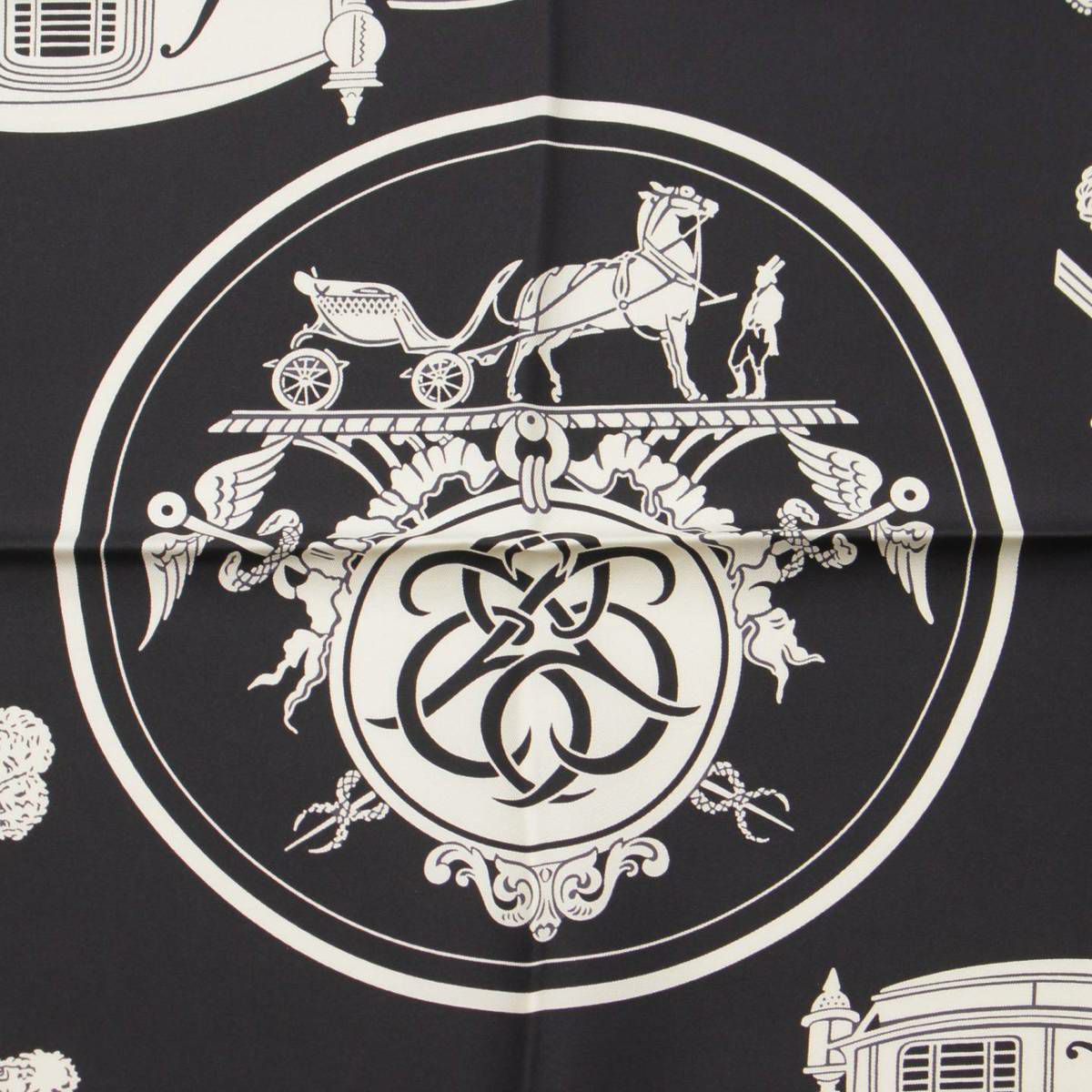 エルメス Hermes カレ80 フリンジ シルクスカーフ EX-LIBRIS エクス