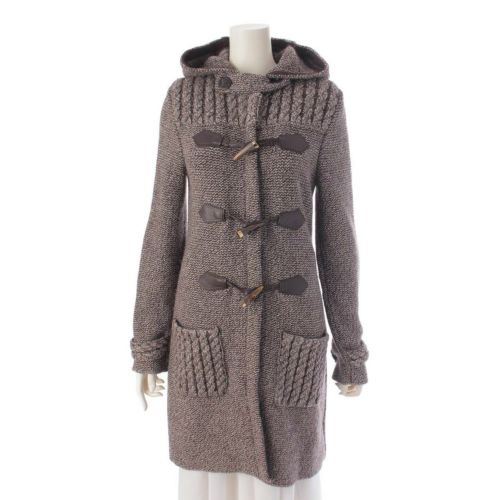 クリスチャンディオール Christian Dior ウール×アルパカ ニット ダッフルコート 1A24810AM504 ブラウン 36