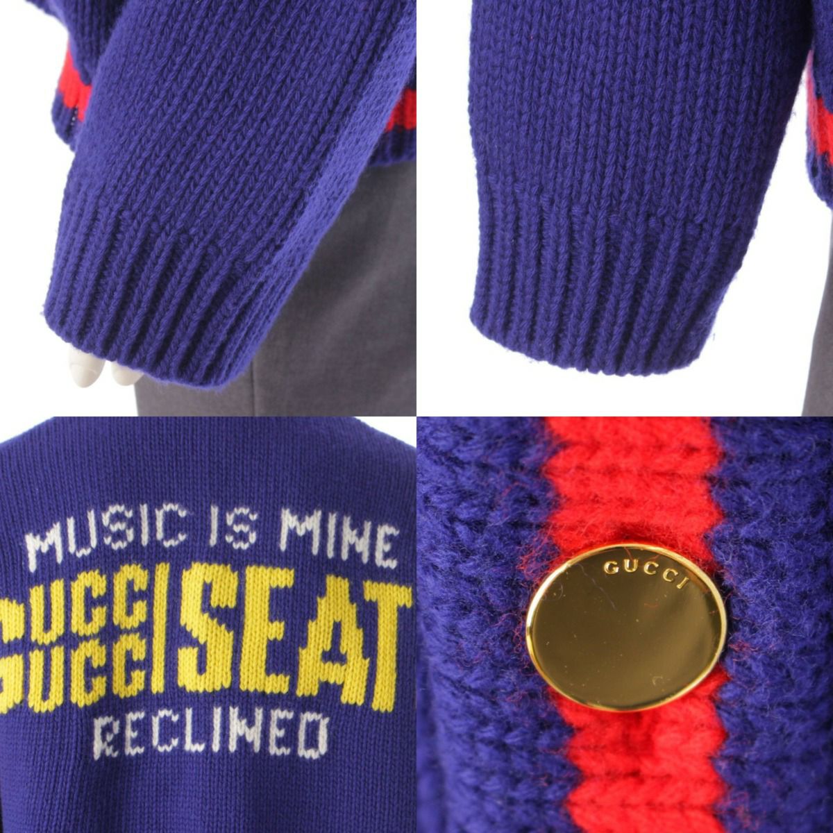 グッチ】Gucci メンズ 100周年記念 シェリーライン ウール