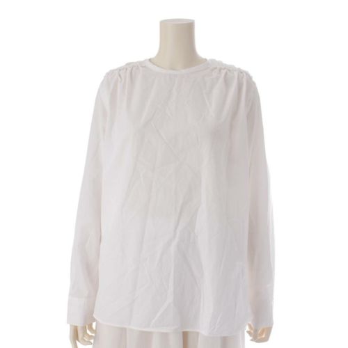 マルニ Marni 22SS コットンポプリン ギャザーショルダーブラウス CAMA0462A1 ホワイト 38