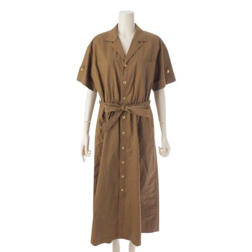 セリーヌ 半袖 コットンツイル サファリドレス ワンピース 2R61C575P オリーブ 36