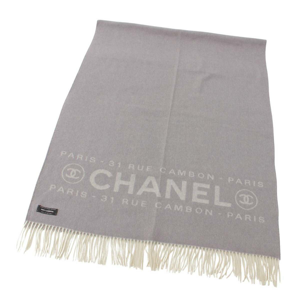 シャネル Chanel カンボン ココマーク ロゴ カシミヤ フリンジ 大判