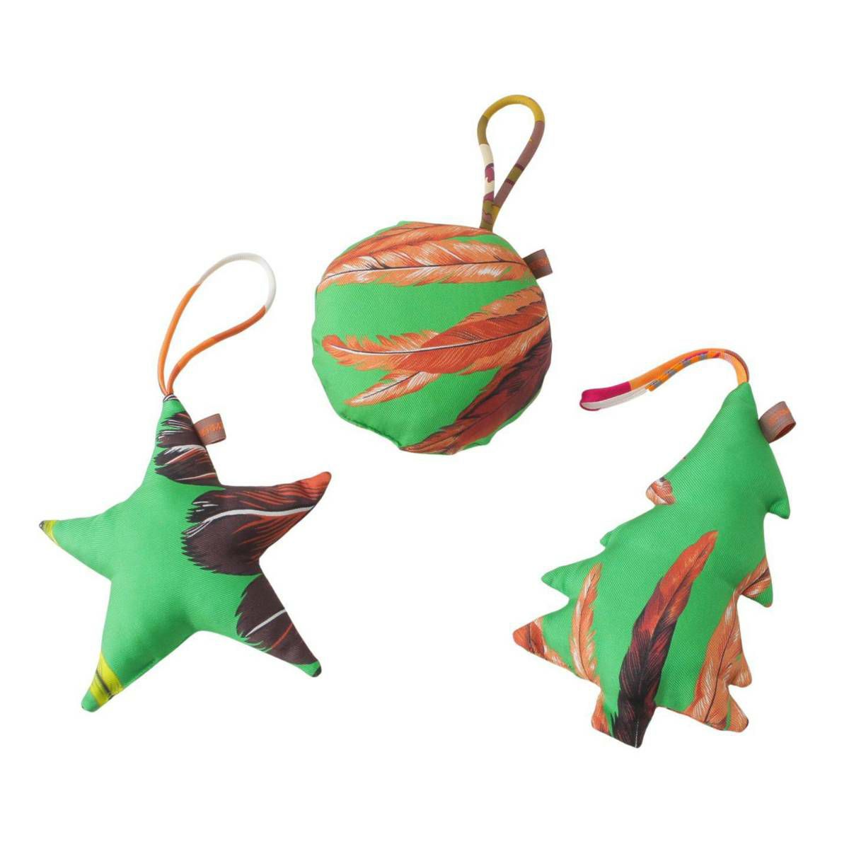 エルメス プティアッシュ シルク オーナメント 3点セット ツリー