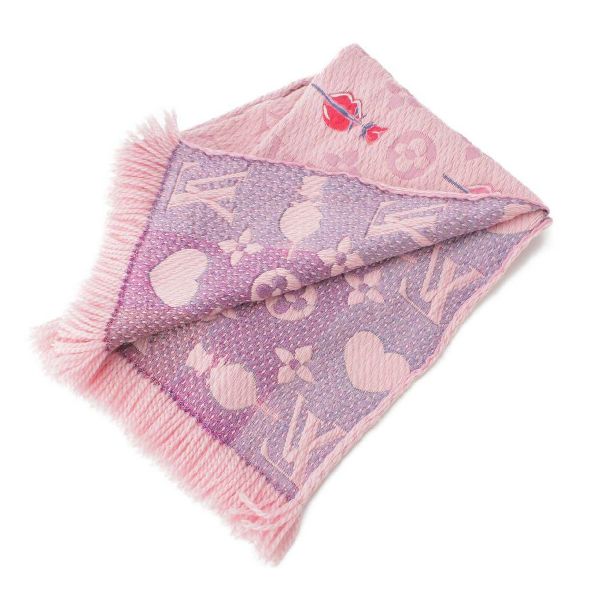 ルイヴィトン Louis Vuitton エシャルプ ロゴマニア アラフォリ ハート