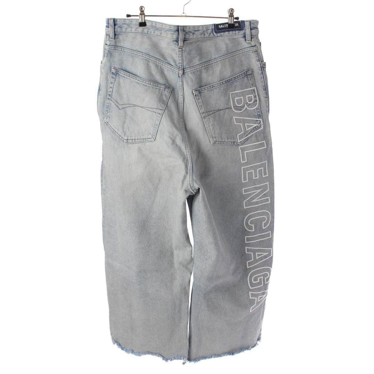 【国内正規品、試着のみ】BALENCIAGA アウトラインロゴバギーデニムパンツ バレンシアガ 23年 アウトライン ロゴ バギー デニムパンツ