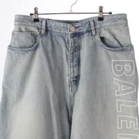 バレンシアガ 23年 アウトライン ロゴ バギー デニムパンツ