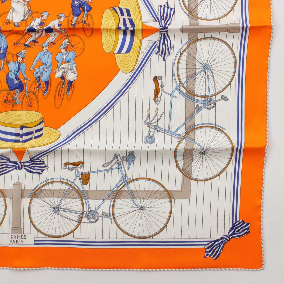 エルメス Hermes カレ70 シルクスカーフ LES BECANES 自転車 H983866S