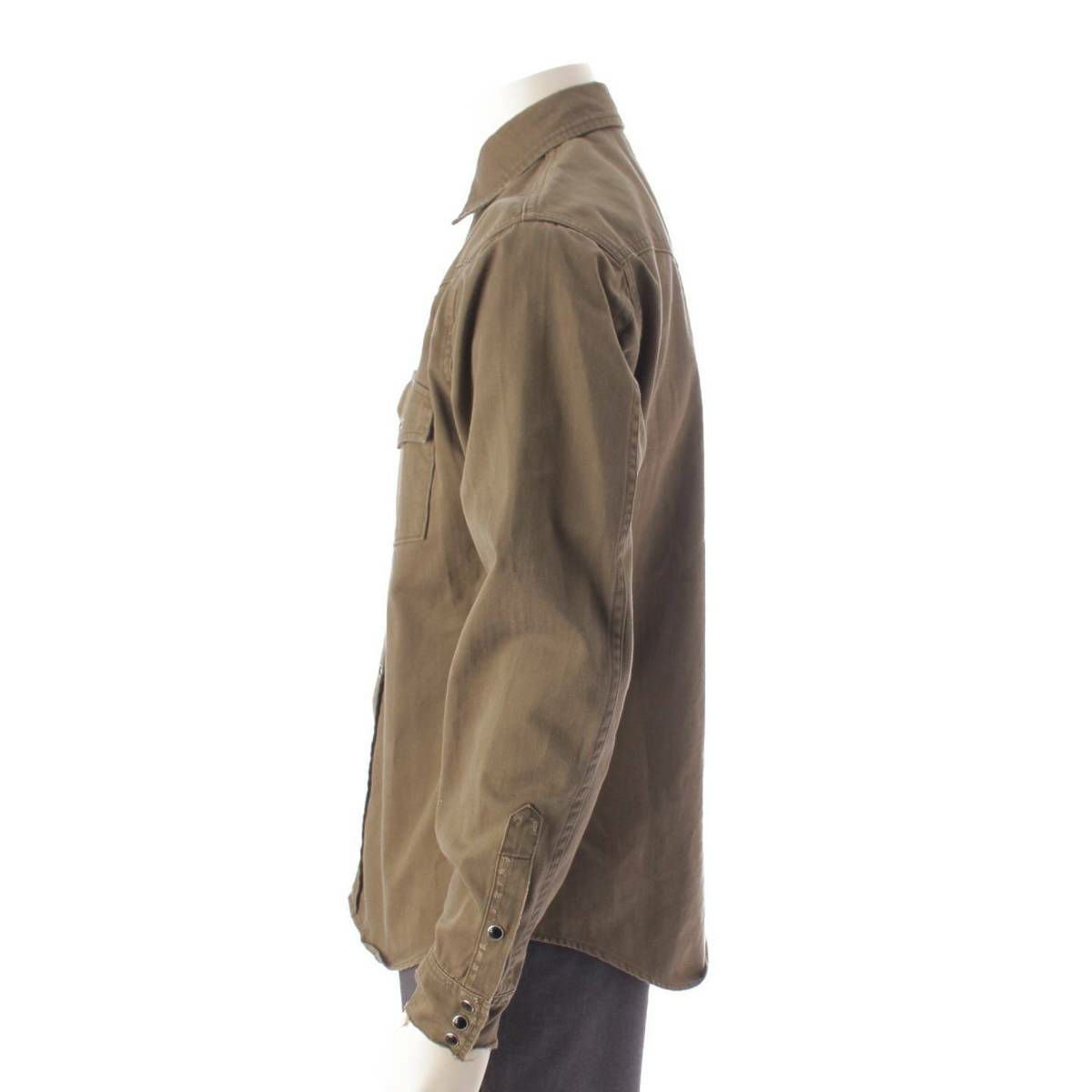 SAINT LAURENT ミリタリーシャツ SAINT LAURENT ミリタリーシャツ オリーブ 長袖シャツ M~L相当