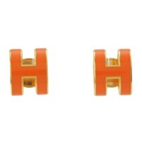 エルメス Hermes ポップアッシュ Hロゴ ピアス アクセサリー オレンジ