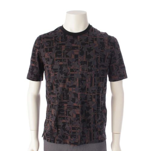 エルメス メンズ 馬車柄 コットン Tシャツ カットソー トップス ブラック XS