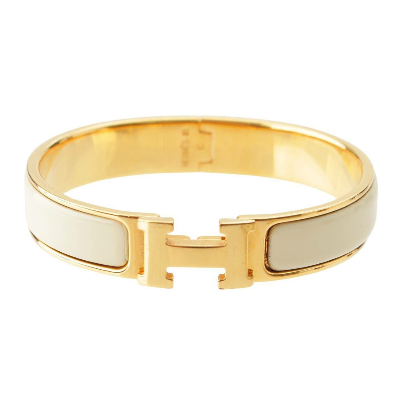 エルメス バングル クリックH PM ゴールド アイボリー 金 ユニセックス エルメス Hバングル クリッククラックPM バングル アクセサリー
