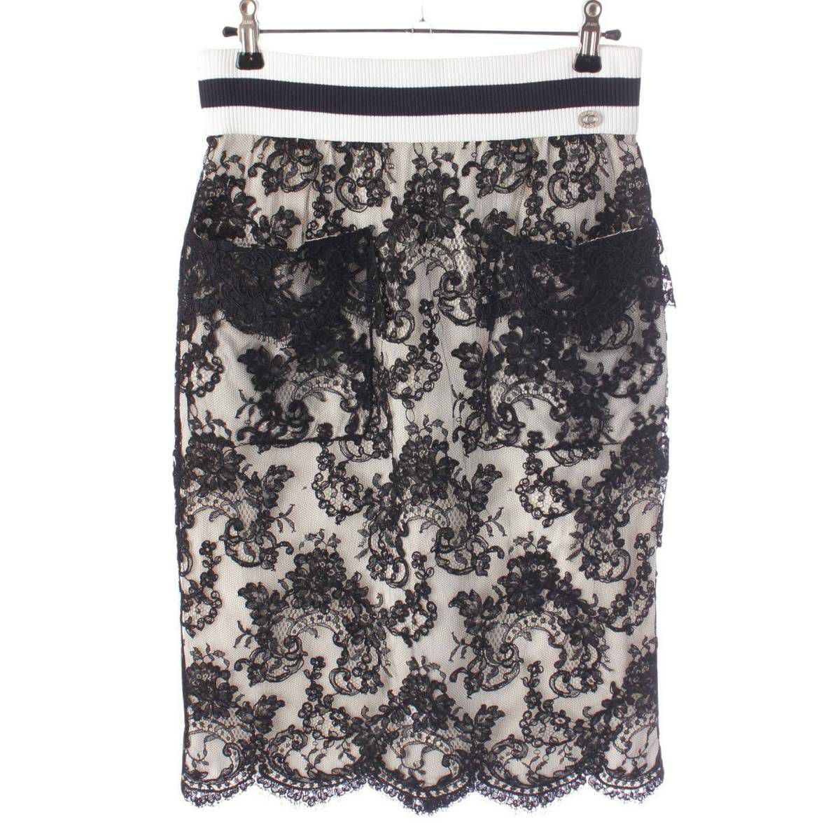 シャネル ココマークチャーム 花柄レース タイトスカート P56061