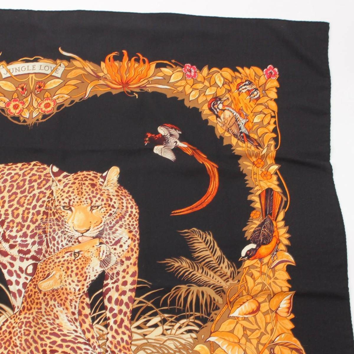 エルメス Hermes カレ140 カシミヤ シルク 大判スカーフ JUNGLE