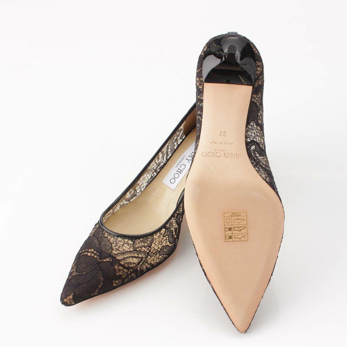 ジミーチュウ Jimmy Choo AZA ポインテッドトゥ レース ヒール 