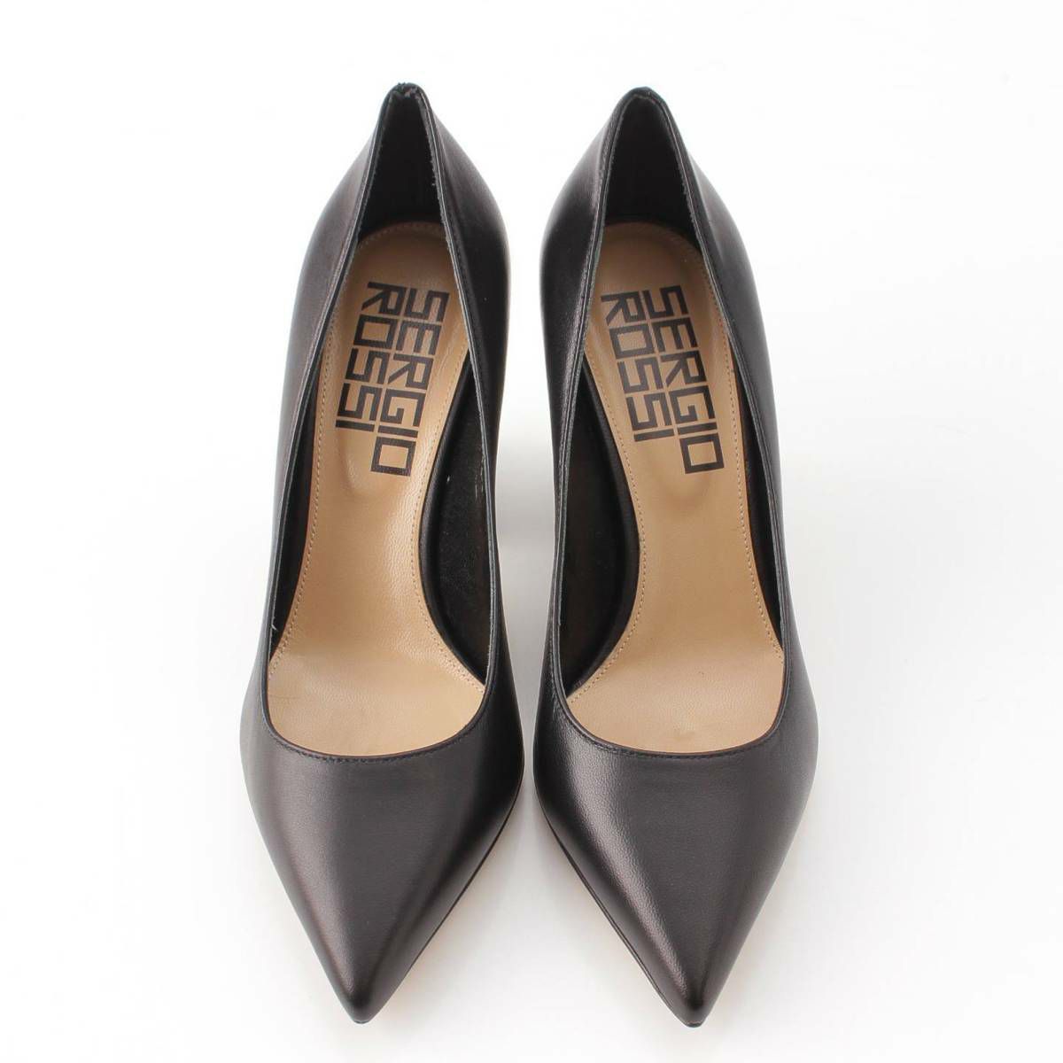 セルジオロッシ Sergio Rossi ポインテッドトゥ レザー ヒール