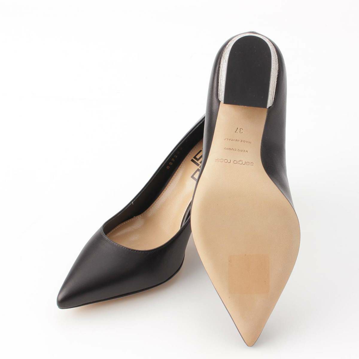 セルジオロッシ Sergio Rossi ポインテッドトゥ レザー ヒール