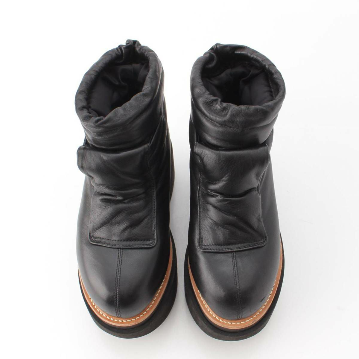 サカイ sacai 22年 パテッド レザー キルティング ブーツ シューズ 22 