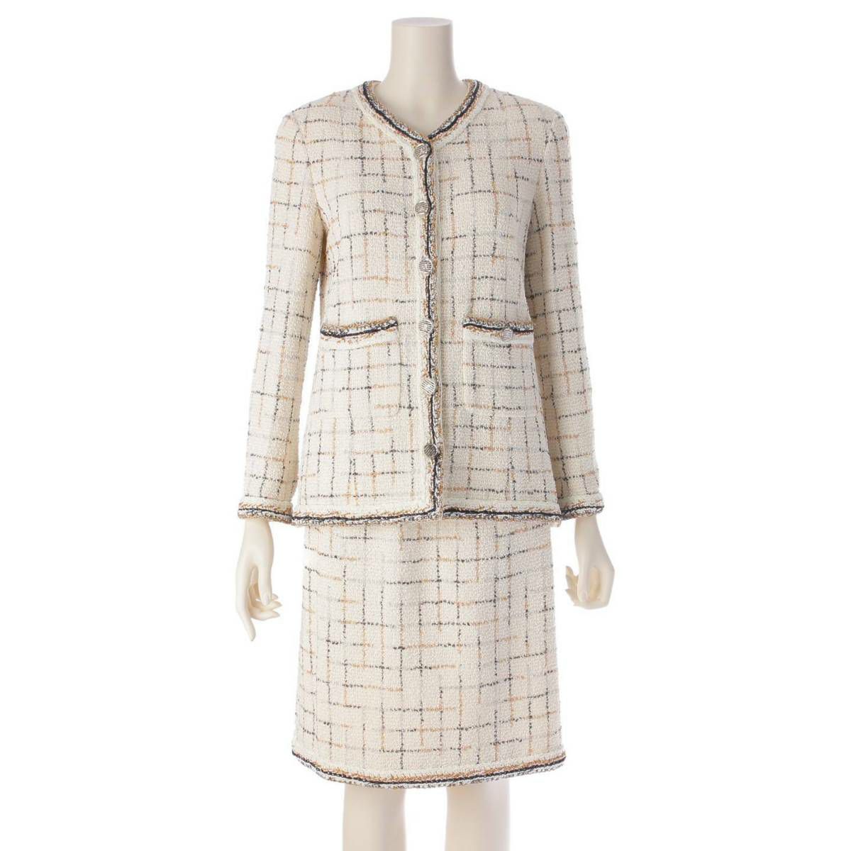 シャネル Chanel ココマーク ツイード ノーカラージャケット