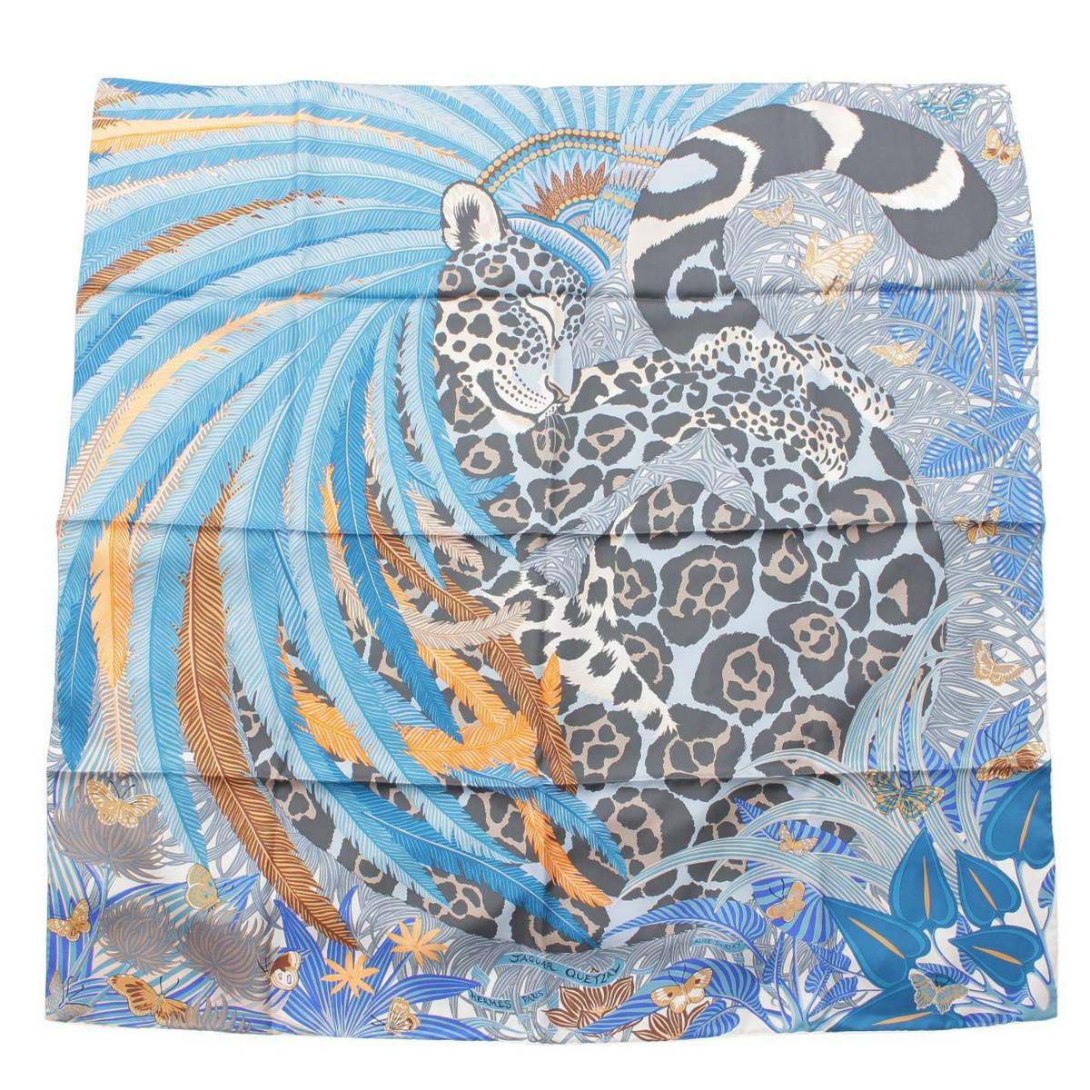 エルメス Hermes カレ90 Jaguar Quetzal ジャガーケツァール