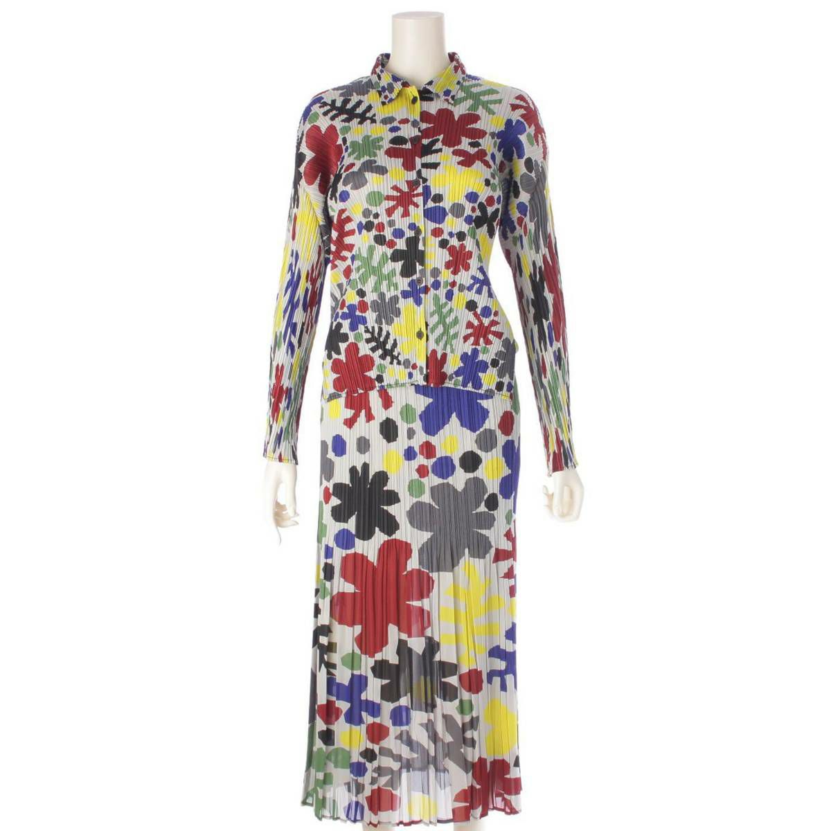 ISSEY MIYAKE 花柄 アシンメトリー スカート PLEATS PLEASE プリーツプリーズ イッセイミヤケ ISSEY MIYAKE