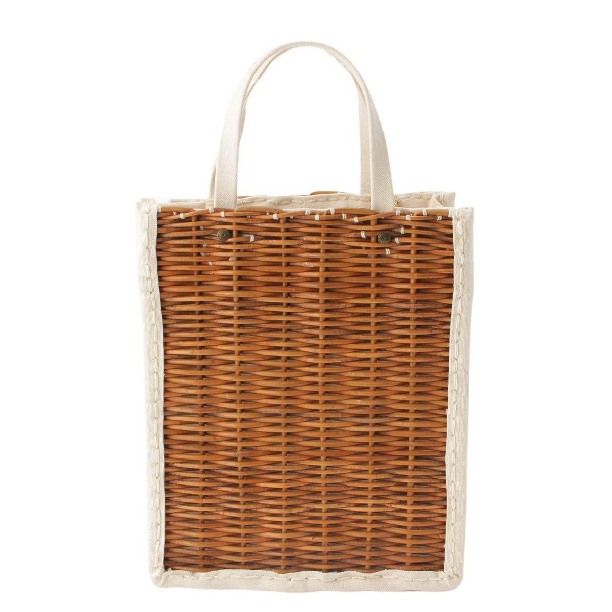 エバゴス ebagos 紅籐×キャンバス ラタン トートバッグ カゴバッグ