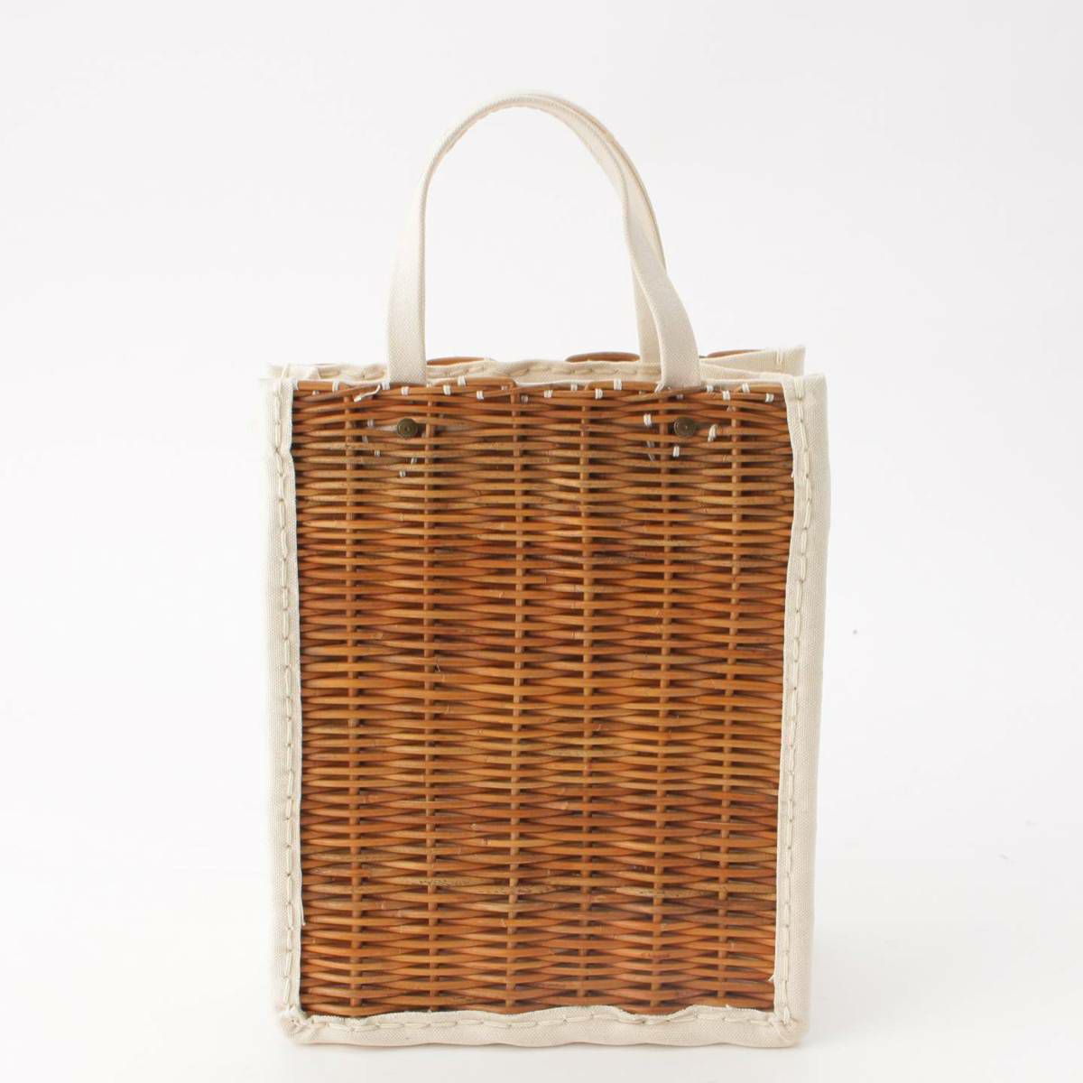 エバゴス ebagos 紅籐×キャンバス ラタン トートバッグ カゴバッグ