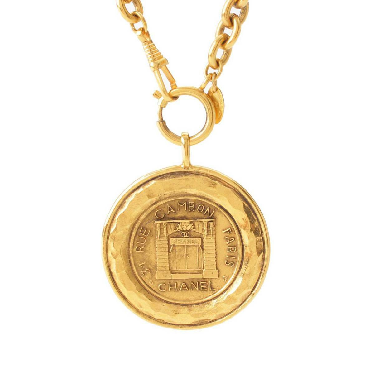 シャネル ヴィンテージ ネックレス ココマーク カンボンプレート メダル シャネル Chanel ココマーク ロゴ カンボン コイン プレート