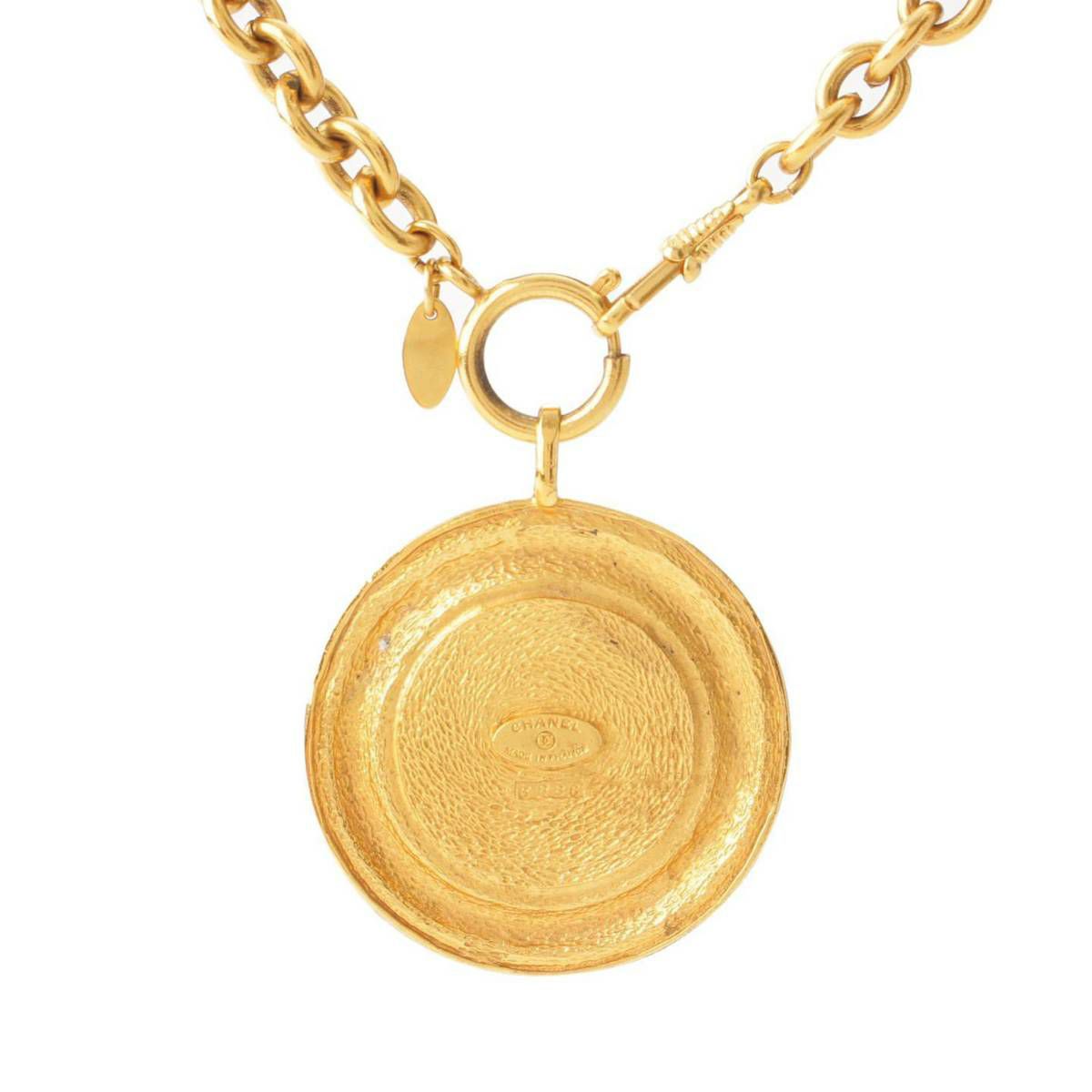 シャネル ヴィンテージ ネックレス ココマーク カンボンプレート メダル CHANEL - シャネル カンボン プレート ネックレス プラスチック