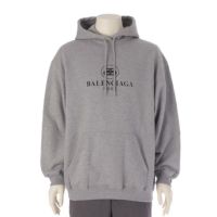 品格 バレンシアガ フーディ BB CORP ロゴ刺繍 ウォッシュブルー BALENCIAGA BBロゴプルオーバースウェットパーカー Mサイズ